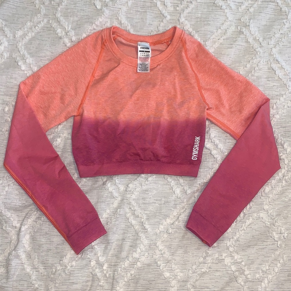 Gym shark adapt ombré long sleeve crop top